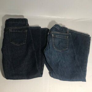 2 Pairs Size 7 Old Navy Boys Flex Fit Jeans Loose Bootcut & Straight Leg Dark